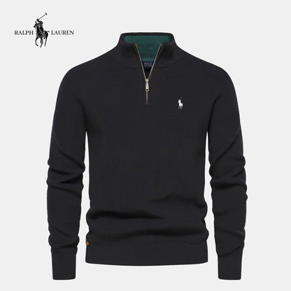 R&L Herren Reißverschluss Pullover – Elegantes Slim Fit, Baumwolle, Limitierte Auflage