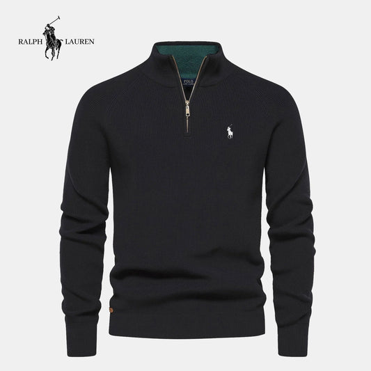 R&L Herren Reißverschluss Pullover – Elegantes Slim Fit, Baumwolle, Limitierte Auflage