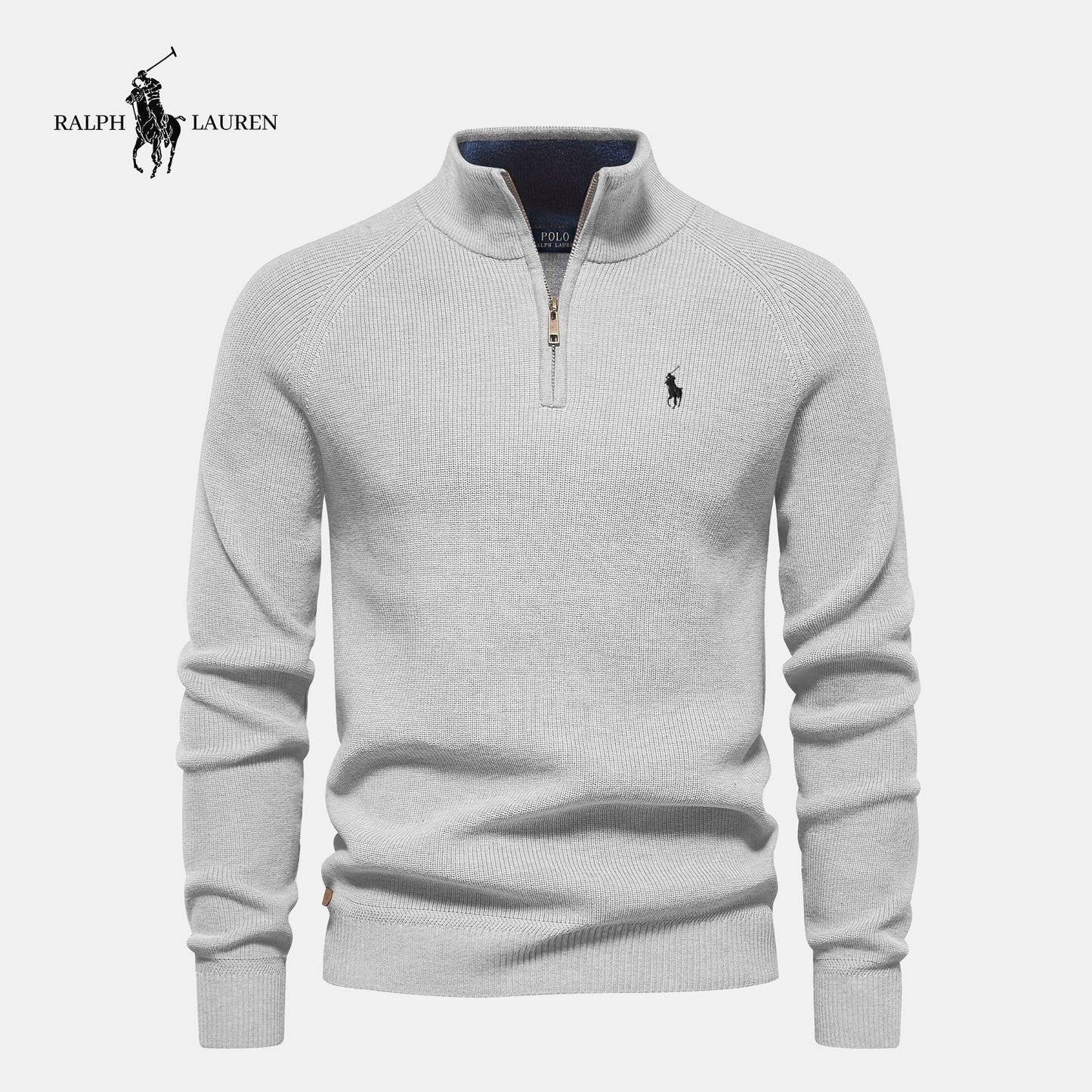 R&L Herren Reißverschluss Pullover – Elegantes Slim Fit, Baumwolle, Limitierte Auflage