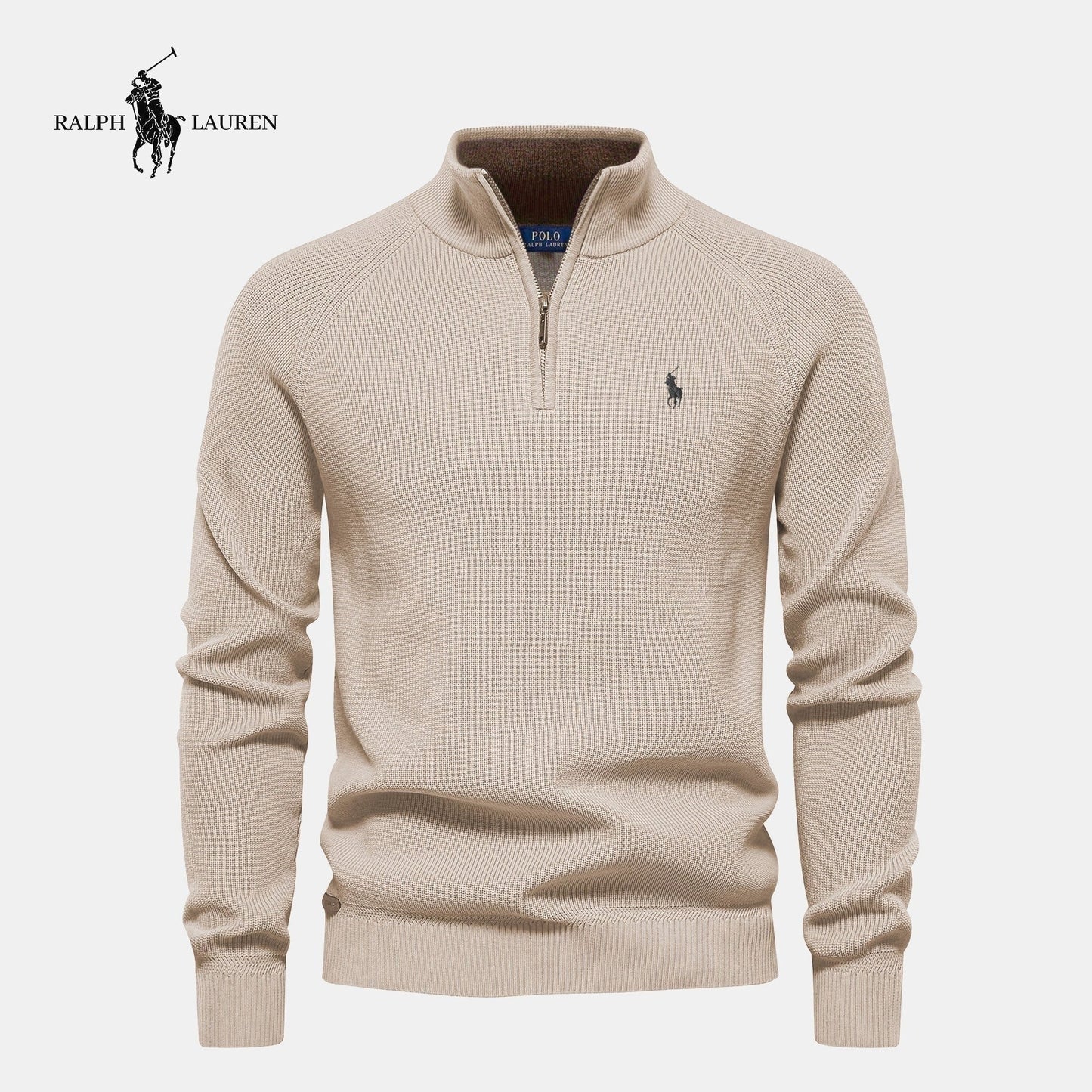R&L Herren Reißverschluss Pullover – Elegantes Slim Fit, Baumwolle, Limitierte Auflage