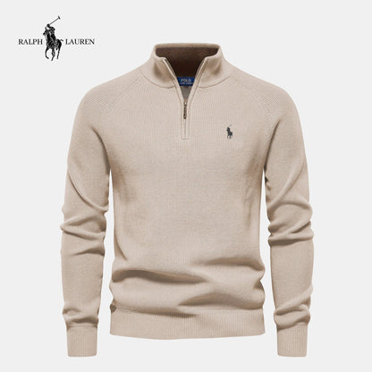 R&L Herren Reißverschluss Pullover – Elegantes Slim Fit, Baumwolle, Limitierte Auflage