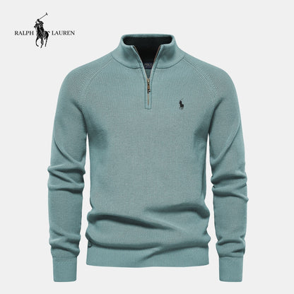 R&L Herren Reißverschluss Pullover – Elegantes Slim Fit, Baumwolle, Limitierte Auflage