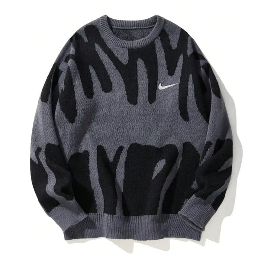 Abstrakter Streetwear Strickpullover für Herren und Damen - Urbanes Design